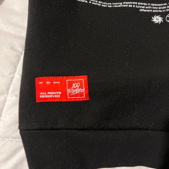 NWOT 100 thieves enter infinity black crewneck - Picture 4 of 4